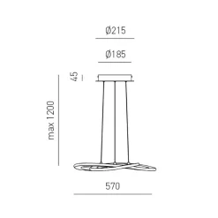 Lampadari Moderni-Gea Luce yara lampadario moderno led 40w 3000k design originale