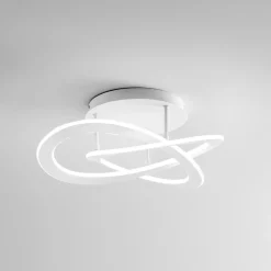Plafoniere Moderne-Gea Luce yara plafoniera moderna bianca led 50w 4000k ad anelli