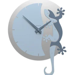 Orologi Da Parete Moderni-Selezionato da Mazzolaluce Geko orologio da parete moderno legno colore azzurro polvere