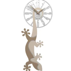 Orologi Da Parete Moderni-Selezionato da Mazzolaluce Geko orologio moderno da parete legno colore sabbia