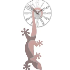 Orologi Da Parete Moderni-Selezionato da Mazzolaluce Geko orologio moderno da parete legno colore rosa antico