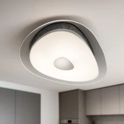 Plafoniere Moderne-Ideal Lux Geko pl4 plafoniera design sagomato vetro bianco per soggiorno