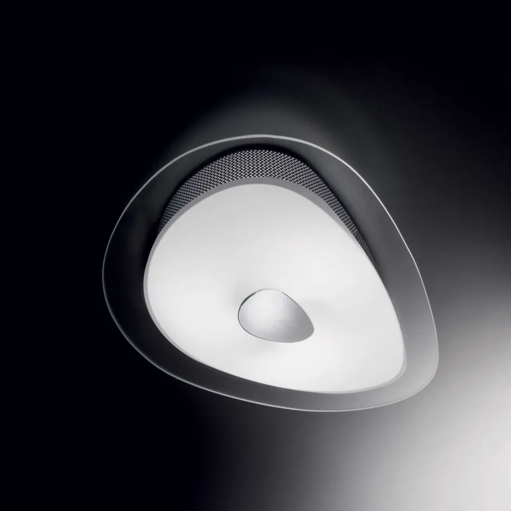 Plafoniere Moderne-Ideal Lux Geko pl2 plafoniera moderna sagomata vetro bianco trasparente