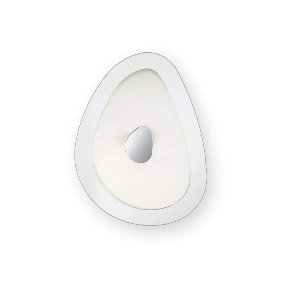 Plafoniere Moderne-Ideal Lux Geko pl2 plafoniera moderna sagomata vetro bianco trasparente