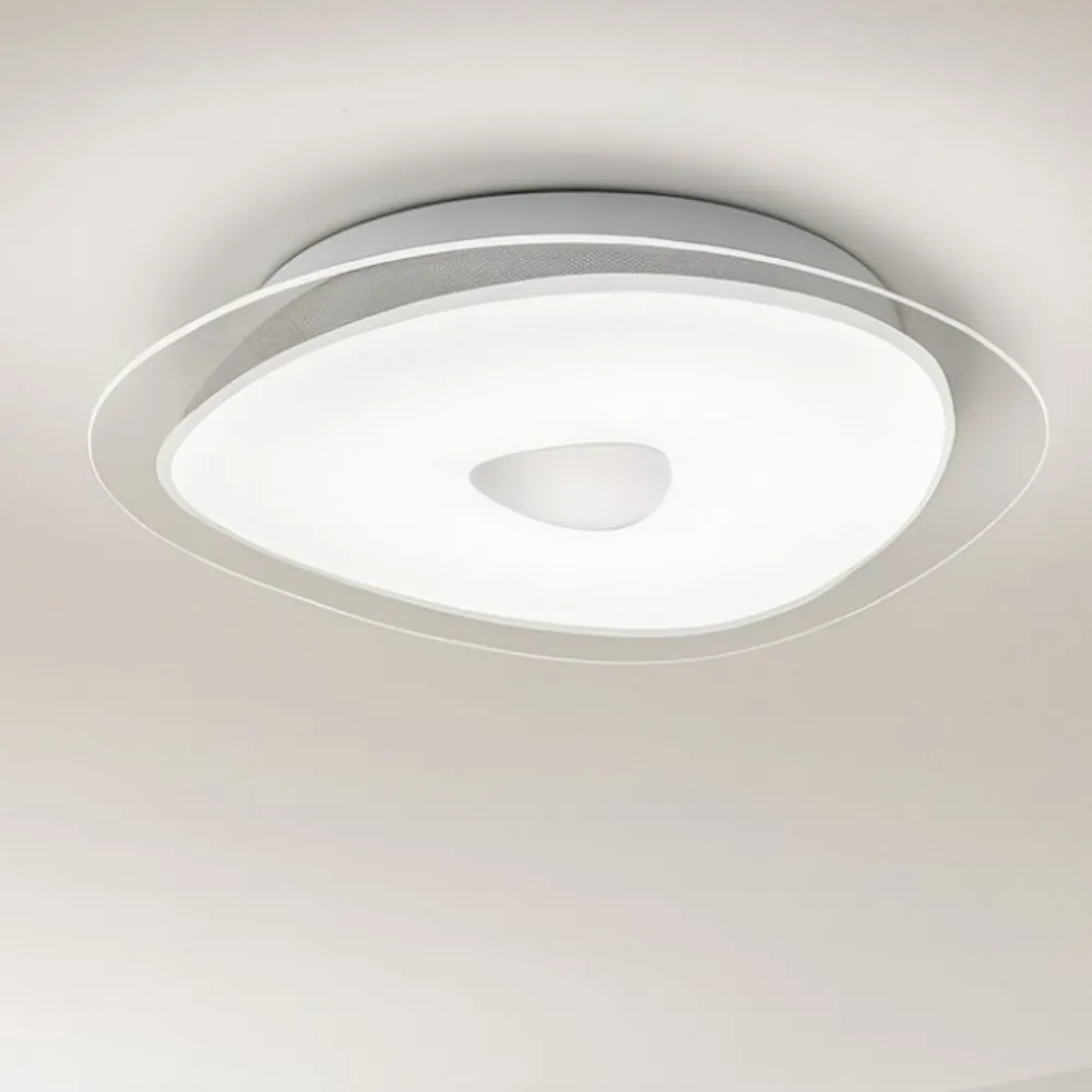 Plafoniere Moderne-Ideal Lux Geko pl3 plafoniera moderna 40cm moderna vetro bianca 3 luci