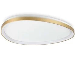 Plafoniere Moderne-Ideal Lux Gemini pl d081 dali push plafoniera per camera da letto led 3000k dimmerabile ottone