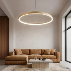 Lampadari Moderni-Ideal Lux Gemini sp d105 ottone lampadario led 80w 3000k design moderno