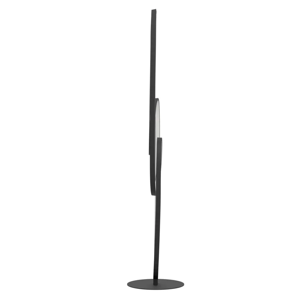 Lampade Da Terra-Eglo Gianella lampada da terra moderna nera design led 40w 3000k