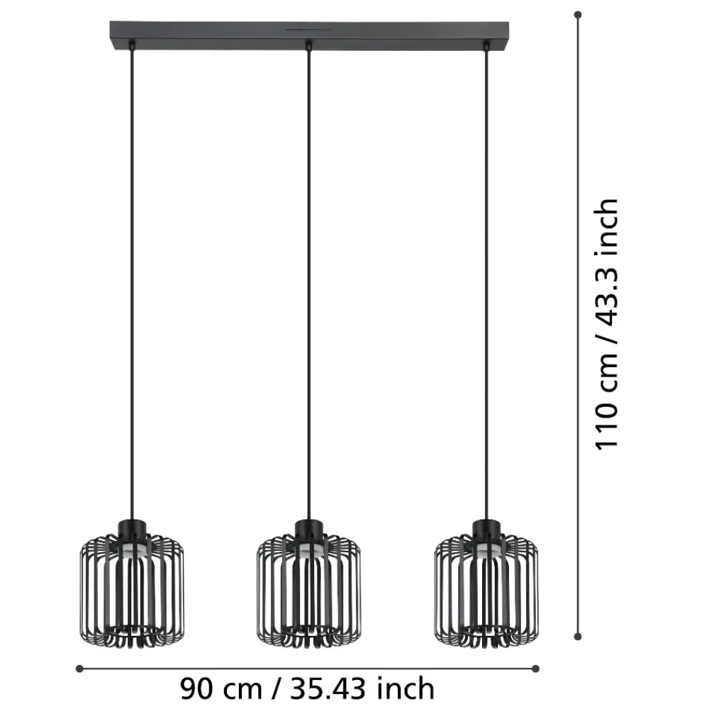 Lampadari Cucina-Eglo Ginestrone z lampadario da cucina 3 luci led rgb da 2700k a 6500k