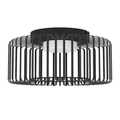 Plafoniere Moderne-Eglo Ginestrone z plafoniera moderna smart traforata nera led rgb da 2700k a 6500k