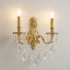 Applique Da Parete-Ideal Lux Gioconda ap2 applique cristalli oro antico due bracci