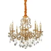 Lampadari Moderni-Ideal Lux Gioconda sp8 lampadario di cristallo per salone 8 luci goccia oro