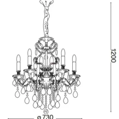 Lampadari Moderni-Ideal Lux Gioconda sp8 lampadario di cristallo per salone 8 luci goccia oro