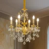 Lampadari Moderni-Ideal Lux Gioconda sp6 lampadario di cristallo oro goccia 6 luci