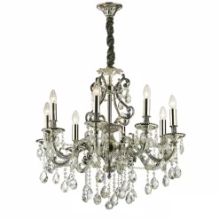 Lampadari Moderni-Ideal Lux Gioconda sp8 lampadario per salone 8 luci goccia argentato
