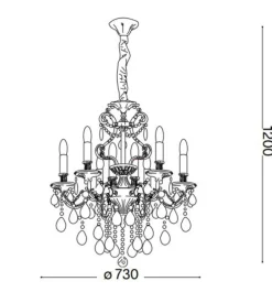 Lampadari Moderni-Ideal Lux Gioconda sp8 lampadario per salone 8 luci goccia argentato