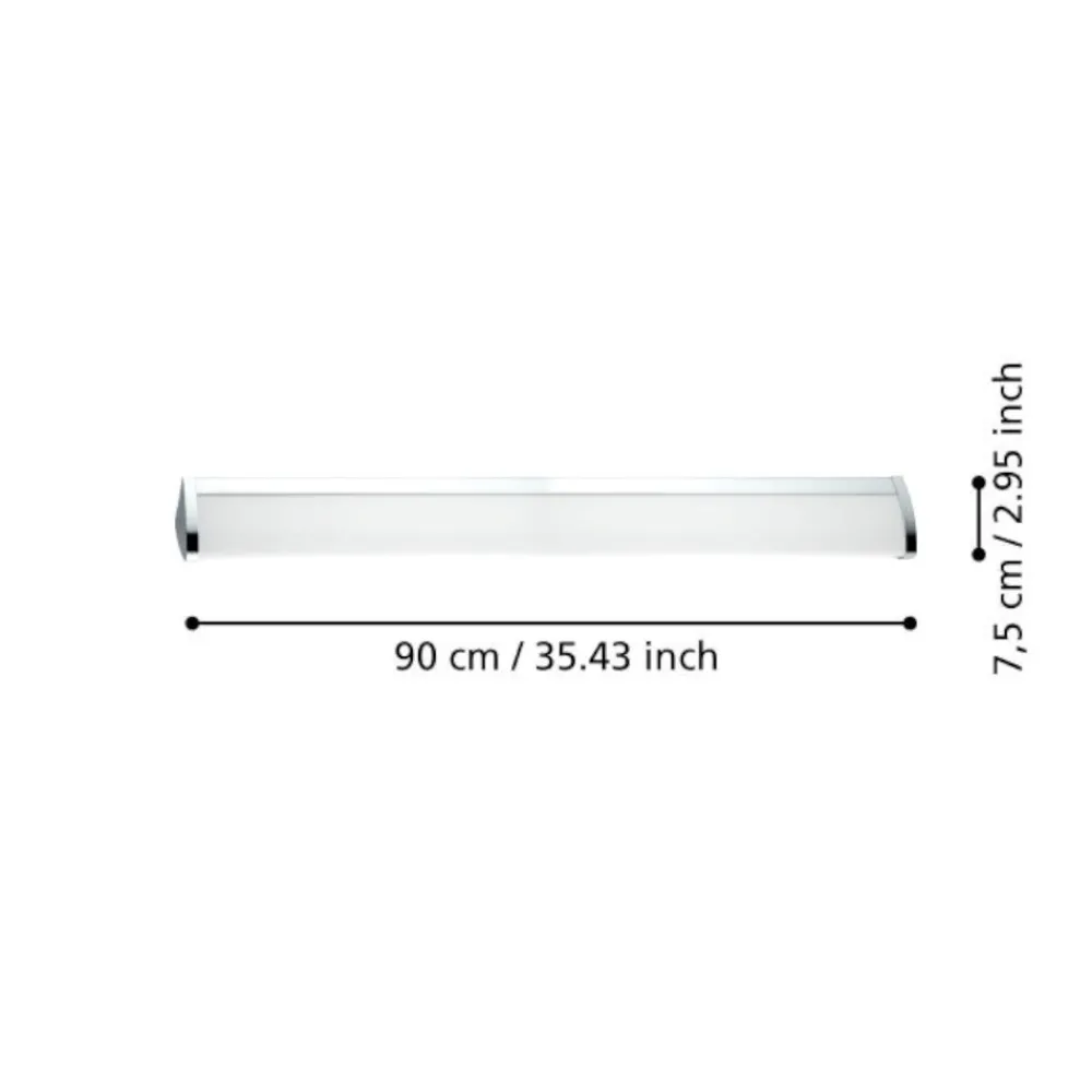 Applique Da Bagno-Eglo Gita applique da bagno cromo led 4000k ip44