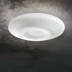 Plafoniere Moderne-Ideal Lux Glory pl5 d60 plafoniera in vetro 60cm nickel satinato 5 luci per cucina