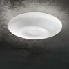 Plafoniere Moderne-Ideal Lux Glory pl3 d50 plafoniera in vetro nickel satinato 3 luci per cucina