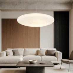 Lampadari Moderni-Ideal Lux Glory sp5 d60 lampadario moderno per soggiorno vetro bianco 60cm