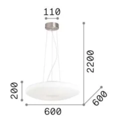 Lampadari Moderni-Ideal Lux Glory sp5 d60 lampadario moderno per soggiorno vetro bianco 60cm
