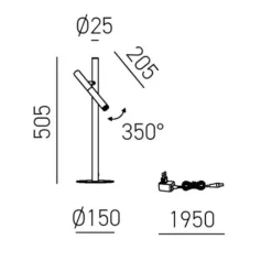 Lampade Da Tavolo-Gea Luce Gls lampada da scrivania arancione led 5w 3000k orientabile