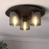 Plafoniere Moderne-Eglo Gorosiba 1 plafoniera moderna con paralumi cilindrici in vetro