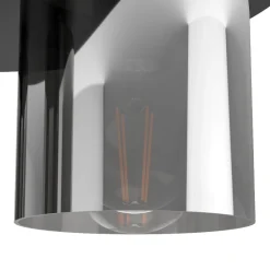 Plafoniere Moderne-Eglo Gorosiba 1 plafoniera moderna con paralumi cilindrici in vetro