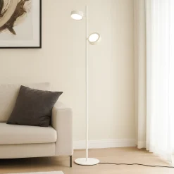 Lampade Da Terra-Gea Luce Gpib lampada da terra led 3000k doppio diffusore orientabile bianca