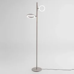 Lampade Da Terra-Gea Luce Gpi piantana da terra led doppio 3000k orientabile tortora