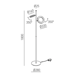 Lampade Da Terra-Gea Luce Gpi piantana da terra led doppio 3000k orientabile tortora