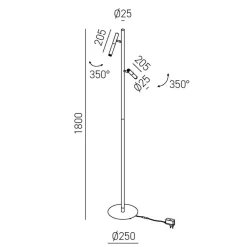 Lampade Da Terra-Gea Luce Gpit40 lampada da terra tortora led 3000k orientabili e dimmerabili