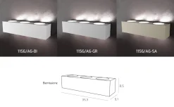 Applique Da Parete-Top Light Grande applique led grigio moderna per pareti