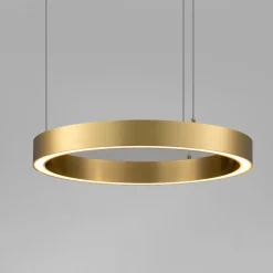 Lampadari Moderni-Selezionato da Mazzolaluce Grande lampadario cerchi led 3000k dimmerabile oro 100 cm