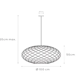 Lampadari Moderni-Selezionato da Mazzolaluce Grande lampadario 100cm canestro di metallo nero per soggiorno