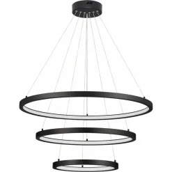Lampadari Moderni-Selezionato da Mazzolaluce Grande lampadario moderno led 3 anelli led 3000k nero opaco
