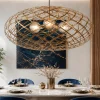 Lampadari Moderni-Selezionato da Mazzolaluce Grande lampadario per salone intreccio gabbia metallo oro 100 cm