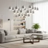 Lampadari Moderni-Vivida International Grande lampadario per salotto a cascata led 62w 3000k bianco vivida shallow