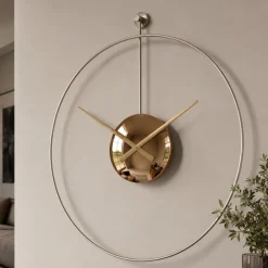 Orologi Da Parete Moderni-Selezionato da Mazzolaluce Grande orologio a parete design minimalista effetto specchio bronzo
