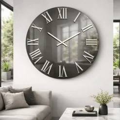 Orologi Da Parete Moderni-Selezionato da Mazzolaluce Grande orologio a parete moderno 100cm effetto specchio fume'