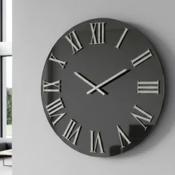 Orologi Da Parete Moderni-Selezionato da Mazzolaluce Grande orologio a parete moderno 100cm effetto specchio fume'