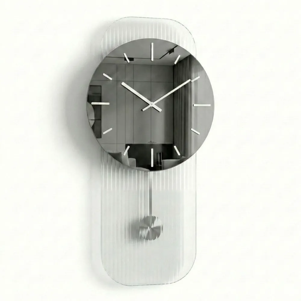 Orologi Da Parete Moderni-Selezionato da Mazzolaluce Grande orologio a pendolo 60x100 in vetro specchio design moderno