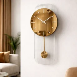 Orologi Da Parete Moderni-Selezionato da Mazzolaluce Grande orologio a pendolo 60x100 specchio bronzo design moderno