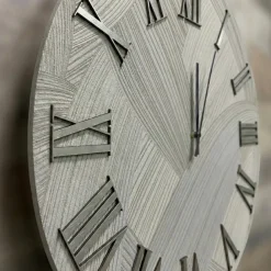 Orologi Da Parete Moderni-Selezionato da Mazzolaluce Grande orologio 100cm da parete carta da parati argento