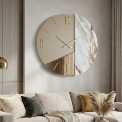 Orologi Da Parete Moderni-Selezionato da Mazzolaluce Grande orologio 80cm da parete rotondo moderno resina-legno-vetro