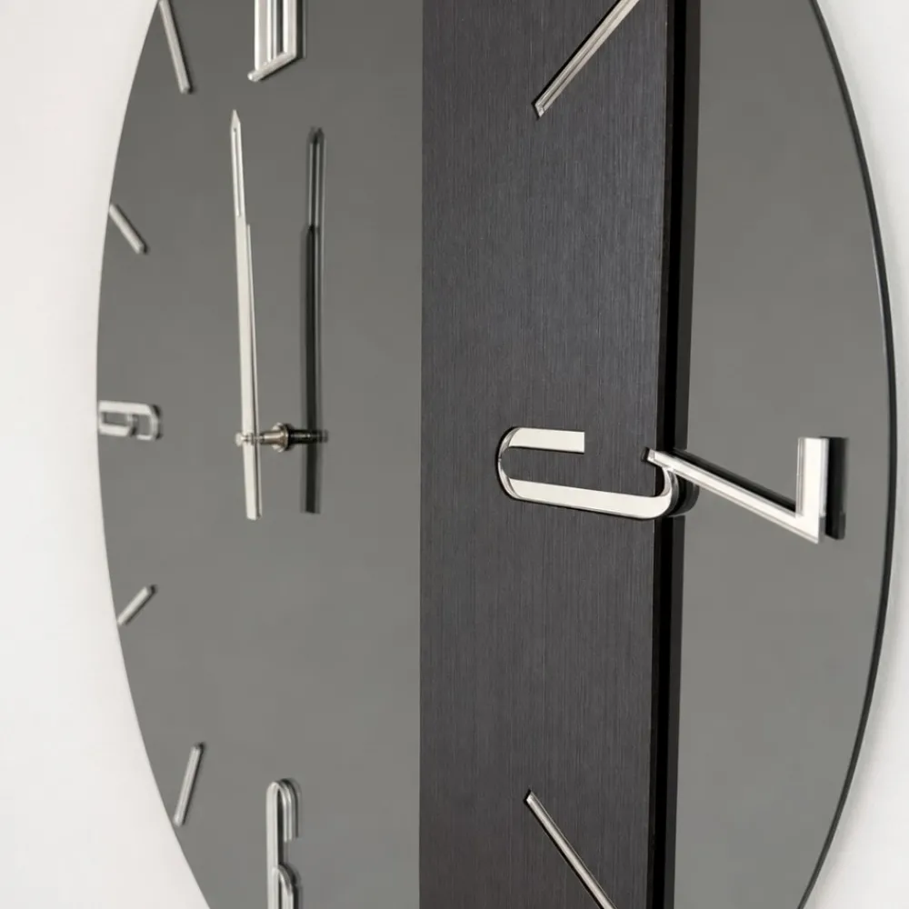 Orologi Da Parete Moderni-Selezionato da Mazzolaluce Grande orologio 80cm mantra vetro fume design rotondo moderno
