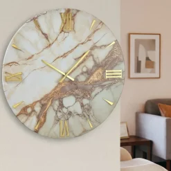 Orologi Da Parete Moderni-Selezionato da Mazzolaluce Grande orologio 100cm tondo design da parete effetto marmo