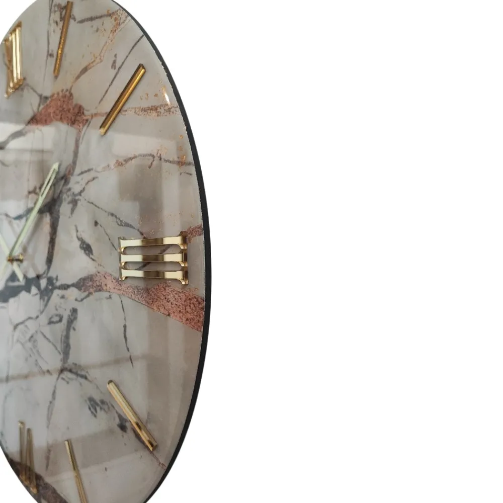 Orologi Da Parete Moderni-Selezionato da Mazzolaluce Grande orologio da muro 100cm elegance gold in resina moderno