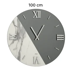 Orologi Da Parete Moderni-Selezionato da Mazzolaluce Grande orologio da muro 100cm rotondo specchio fume marmo laminato