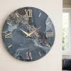 Orologi Da Parete Moderni-Selezionato da Mazzolaluce Grande orologio da parete 100cm blu effetto marmo moderno